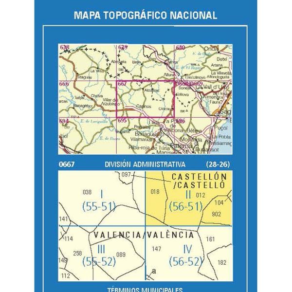 Topographic map of Spain # 0667.2 - Gatova | CNIG - 1:25,000 Supply - Image 3