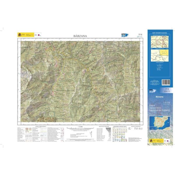 Topographic map of Spain # 0077.2 - Bárzana | CNIG - 1:25,000 Hot on Sale - Image 2
