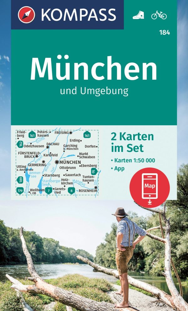 Hiking map no. 184 - Munich & surroundings | Kompass Online Hot Sale