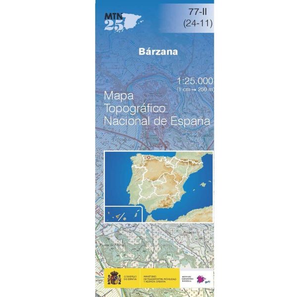 Topographic map of Spain # 0077.2 - Bárzana | CNIG - 1:25,000 Hot on Sale