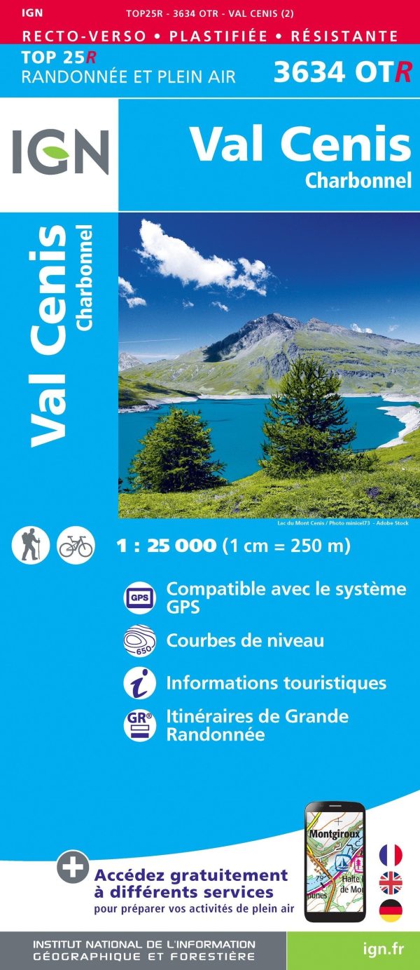 Top 25 map # 3634 OTR (Resistant) - Val Cenis & Charbonnel (Alps) | IGN For Cheap