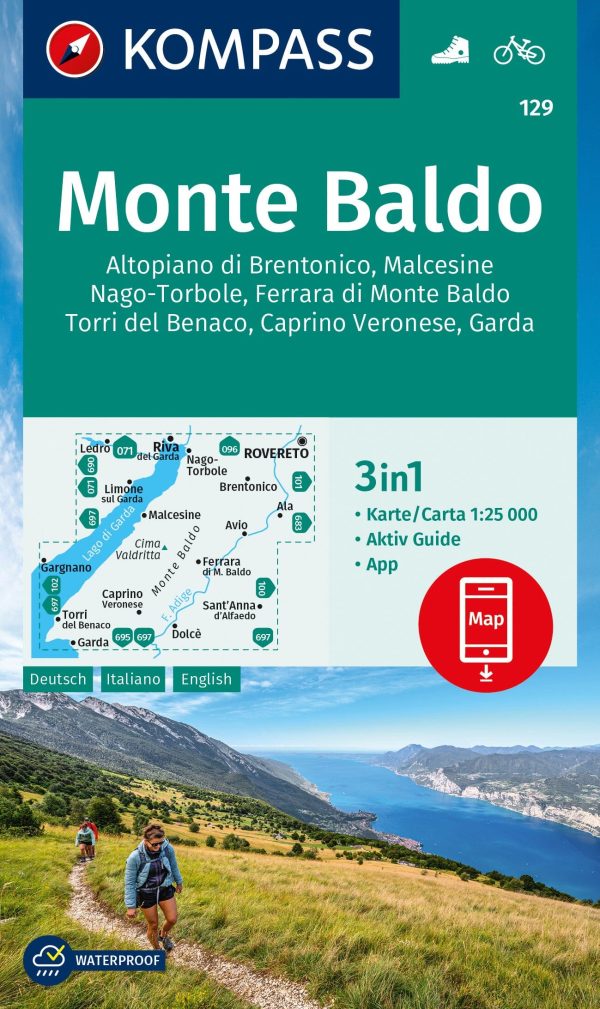 Hiking map # 129 - Monte Baldo (Italy) | Kompass Online now