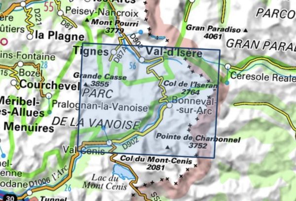 Top 25 map # 3633 ET - Tignes, Val Isère, Upper Maurienne (Vanoise PN) | IGN on Sale - Image 3