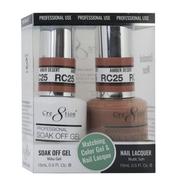 Cre8tion Soak Off Gel Matching Pair Rustic Collection 0.5oz RC25 Fashion