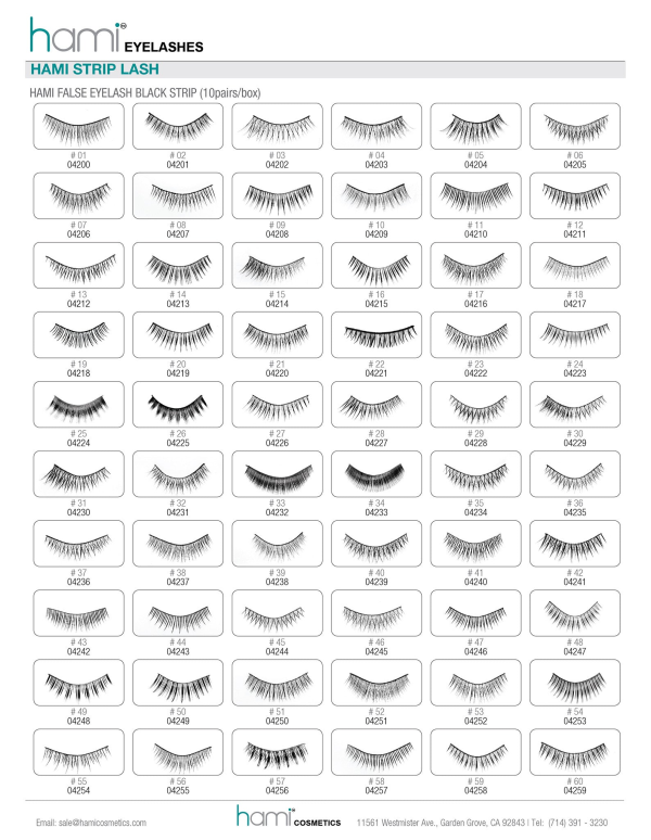 Hami False Strip Eyelashes Black 10 pairs box #50 Hot on Sale - Image 4